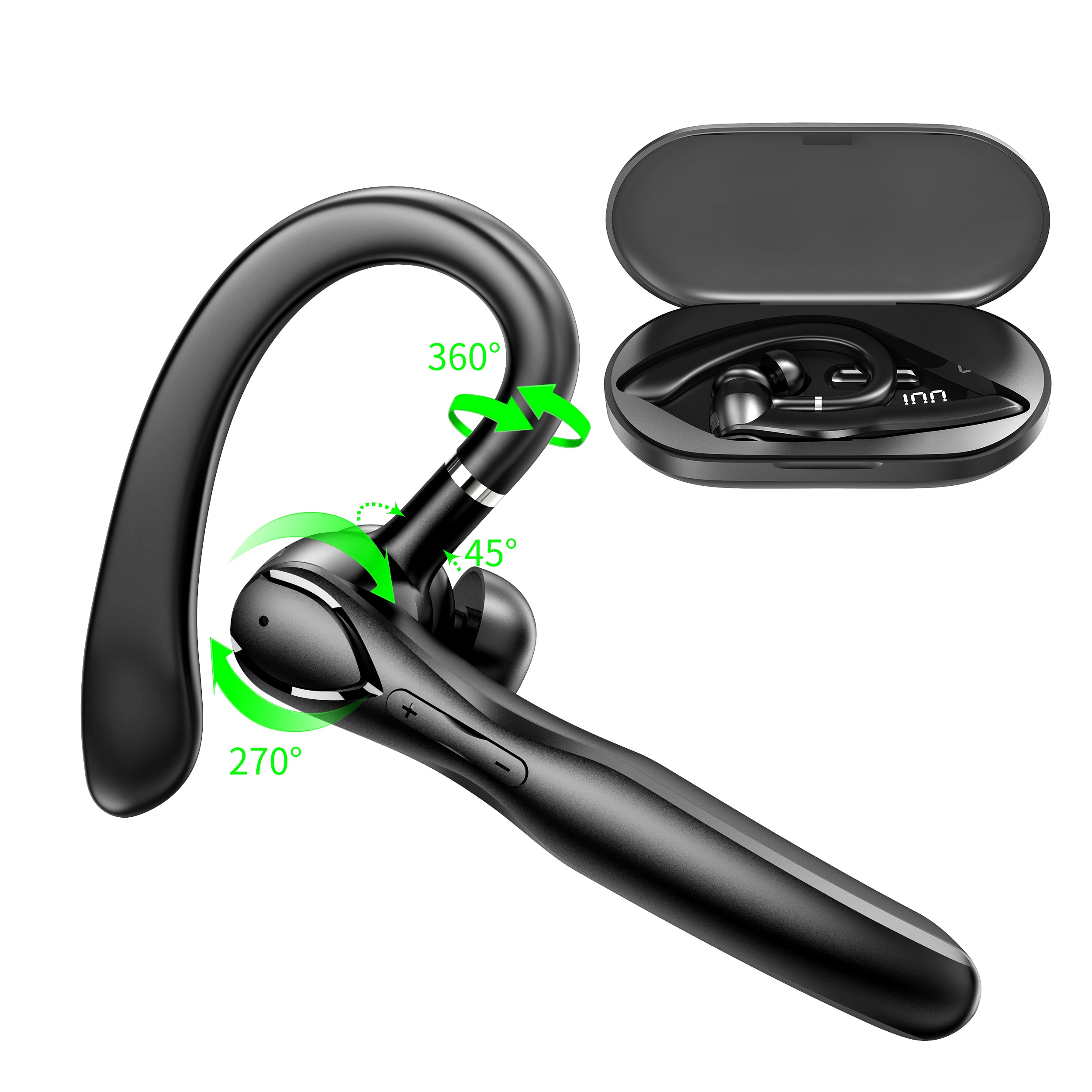 i33 Single Ear-Hook Bluetooth Wireless Earbud Noise Reduction Earphone with Digital Display Charging Case i33 Single Ear-Hook Bluetooth Wireless Earbud Noise Reduction Earphone with Digital Display Charging Case